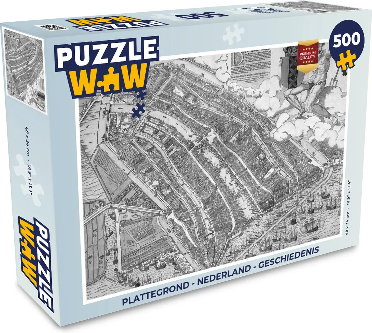 PuzzleWow Nederland Geschiedenis Legpuzzel 500 Stuks - Multicolor