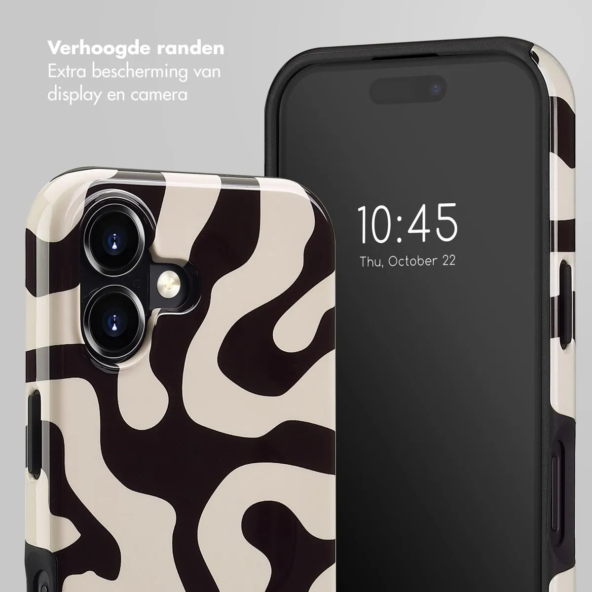Selencia iPhone 16 Hoesje - Art Wave Black - MagSafe