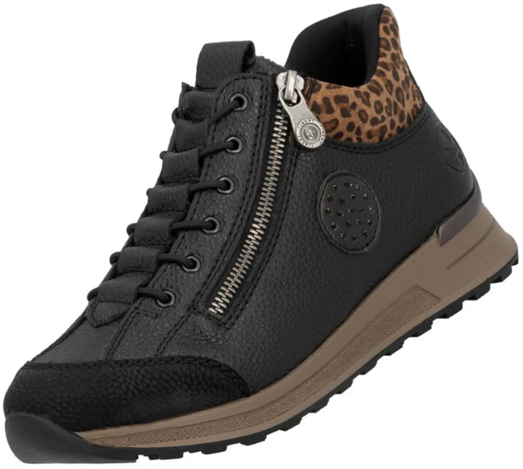Rieker dames enkellaarsjes zwart