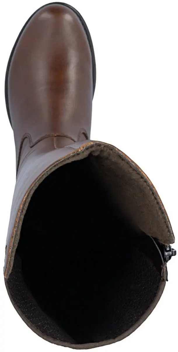 Rieker art Z9591 29 bruin leer stretch kuit rits dames maat 41