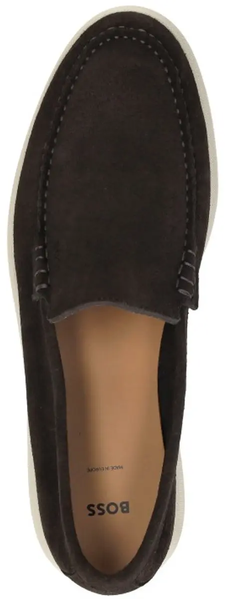 BOSS Sienne Loafer Slip-On Schoenen - Donkerbruin/Wit - afbeelding 4 van 6