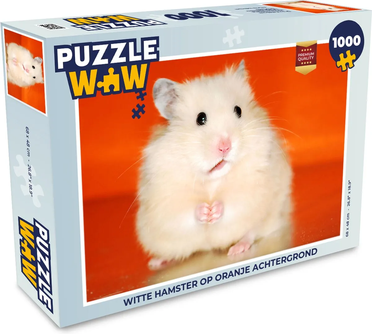 PuzzleWow Legpuzzel Witte Hamster 1000 Stuks