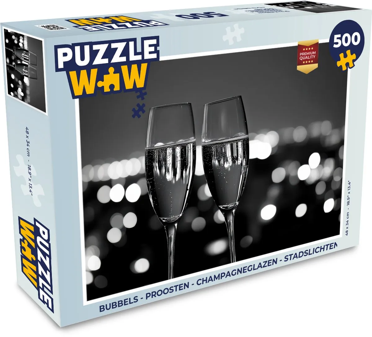 PuzzleWow Proosten Champagneglazen Legpuzzel 500 Stuks - Multicolor