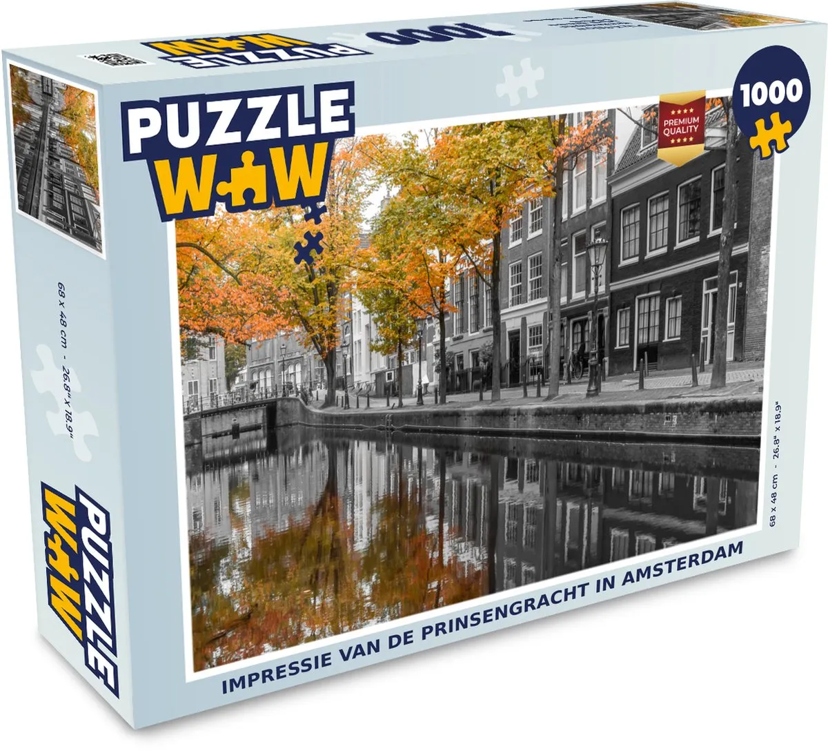PuzzleWow Legpuzzel Prinsengracht Amsterdam 1000 Stuks - Multicolor