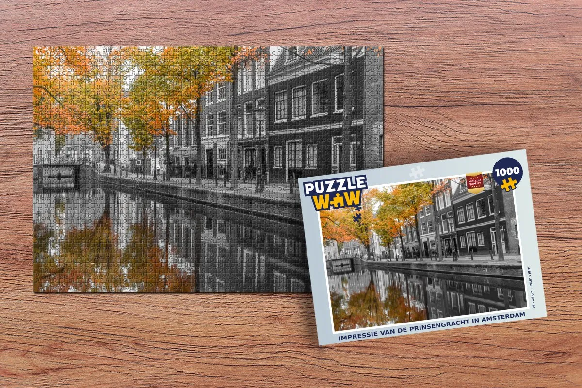 PuzzleWow Legpuzzel Prinsengracht Amsterdam 1000 Stuks - Multicolor