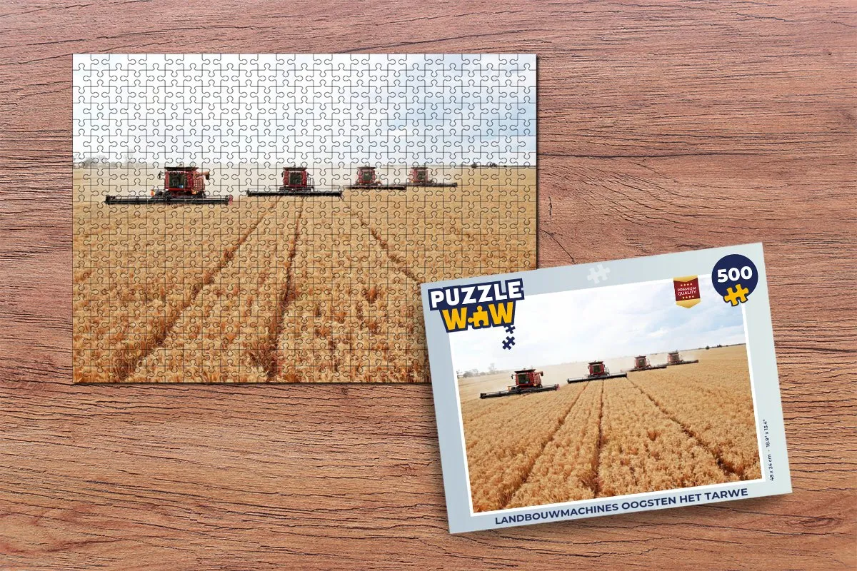 PuzzleWow Landbouwmachines Oogsten Het Tarwe Legpuzzel 500 Stuks - Multicolor