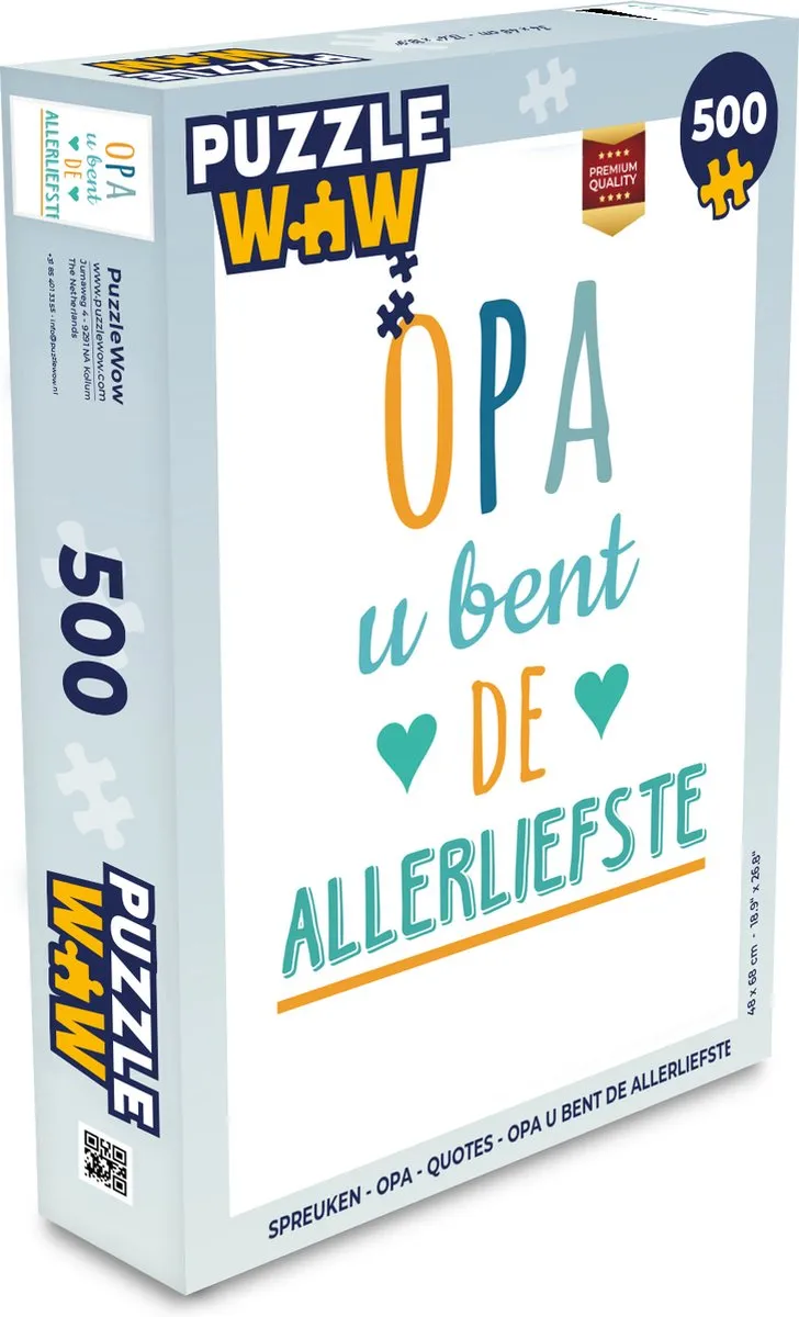 PuzzleWow Opa Quotes Legpuzzel 500 Stuks