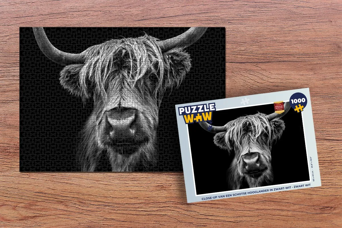 PuzzleWow Schotse Hooglander Legpuzzel 1000 Stuks - Multicolor