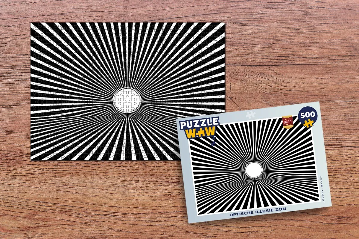 PuzzleWow Optische Illusie Zon Legpuzzel 500 Stuks - Multicolor