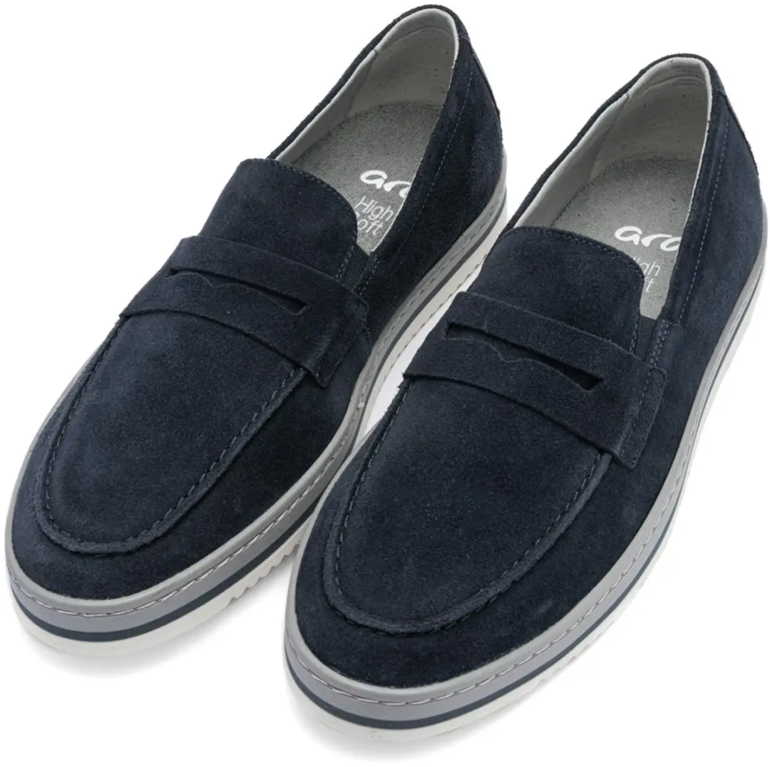 Ara art NIKO 11-20902 Hereninstapper - Blauw Suede - Maat 44