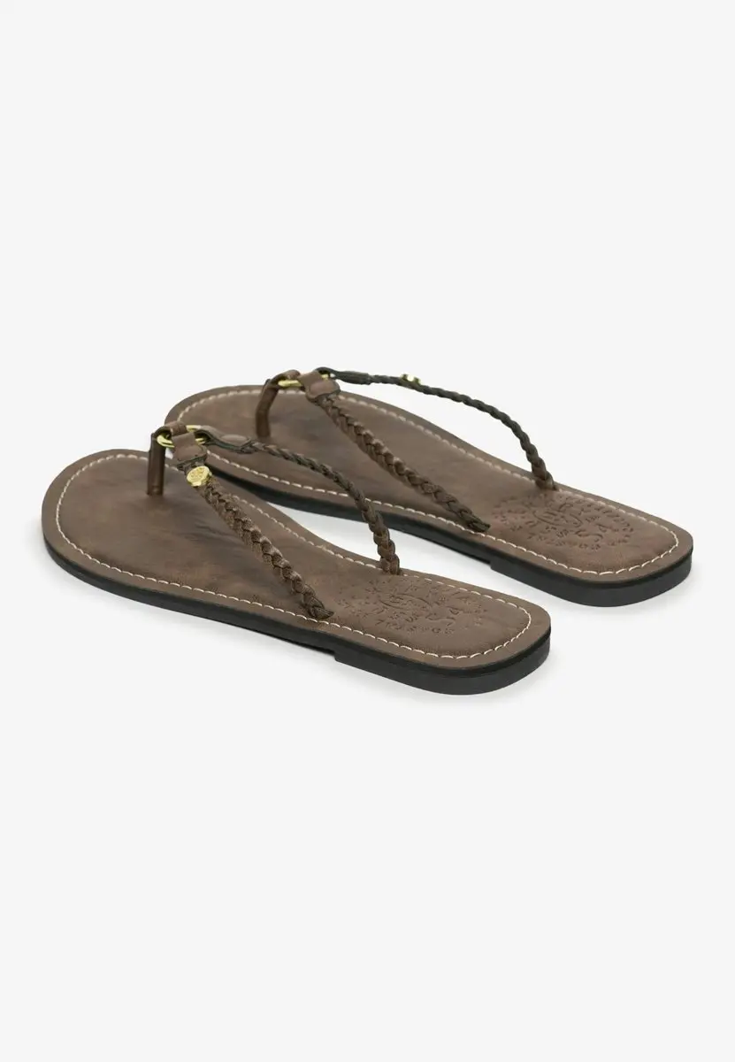 Superdry Gevlochten Teenslippers Dames - Bruin - afbeelding 6 van 6
