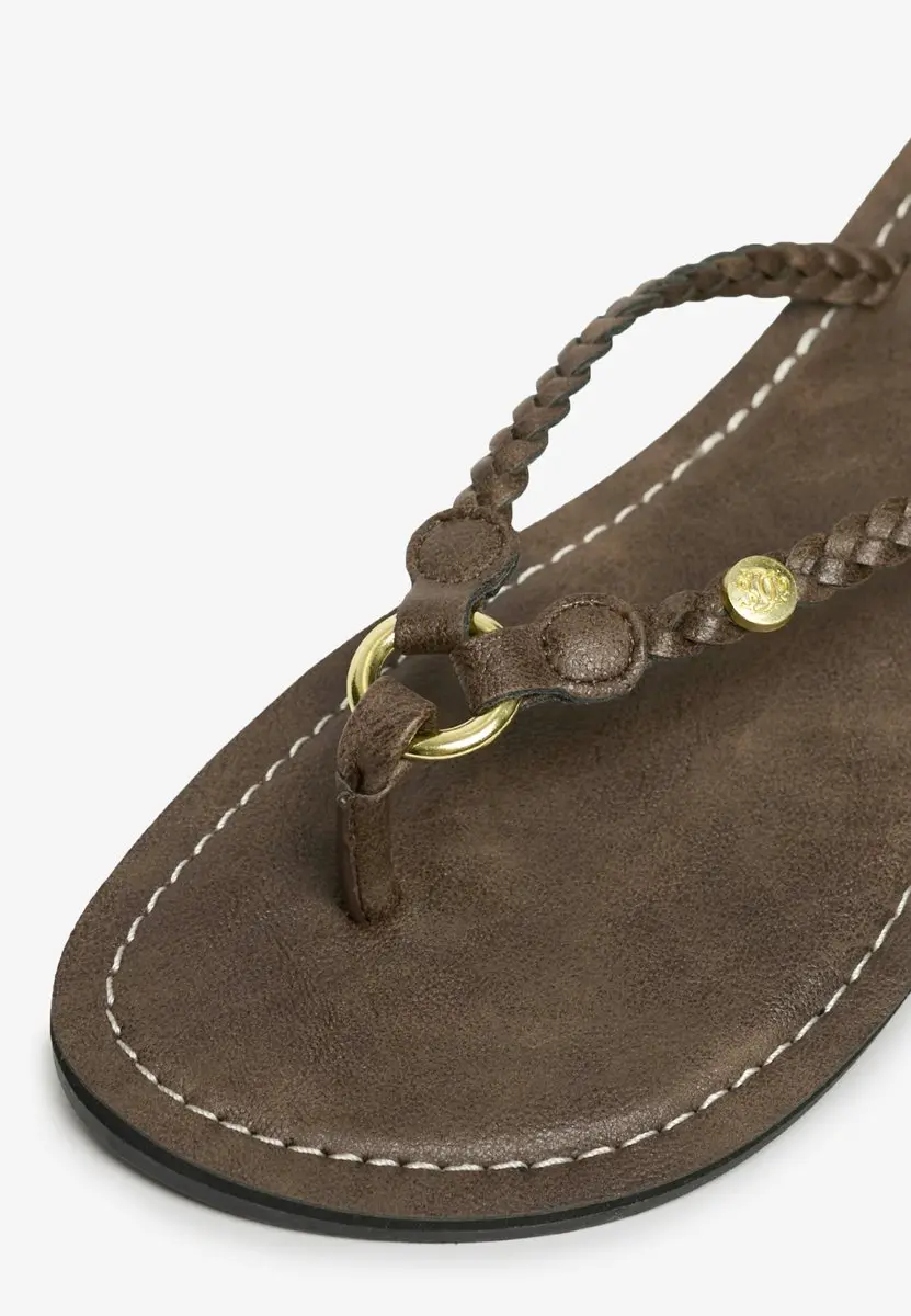 Superdry Gevlochten Teenslippers Dames - Bruin - afbeelding 2 van 6