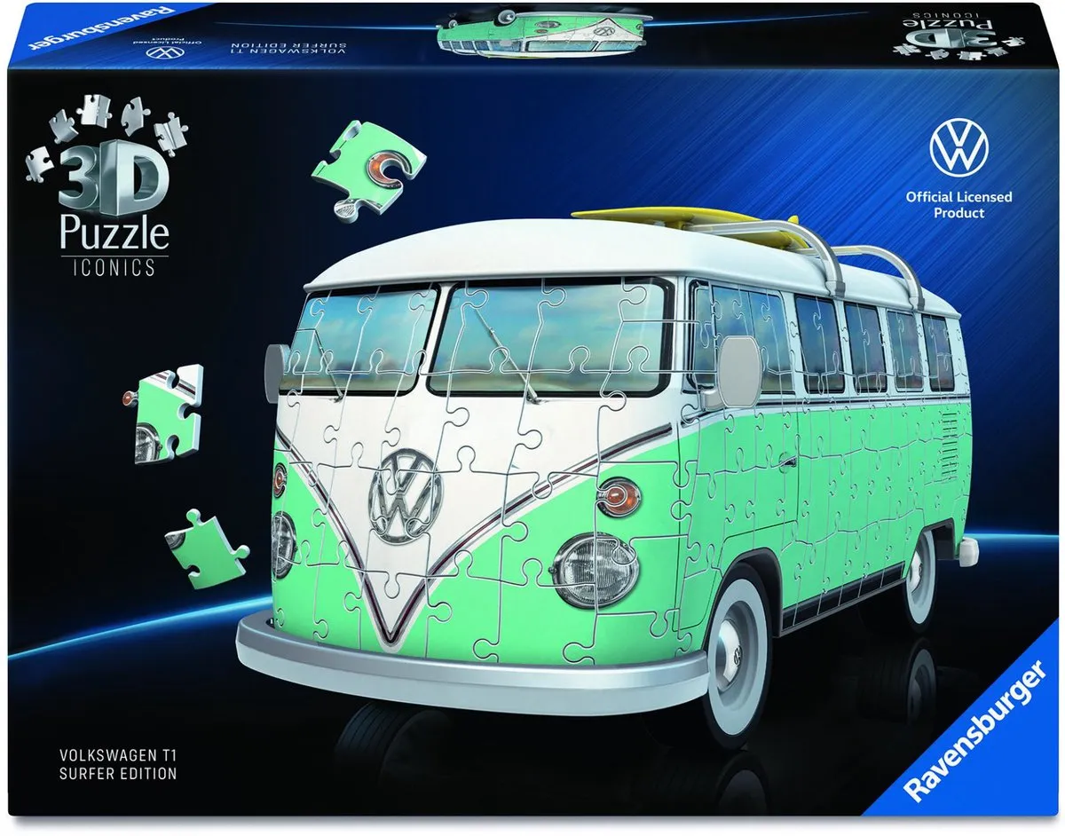 Ravensburger Iconics Volkswagen T1 3D Puzzel - 162 Stuks - Meerkleurig