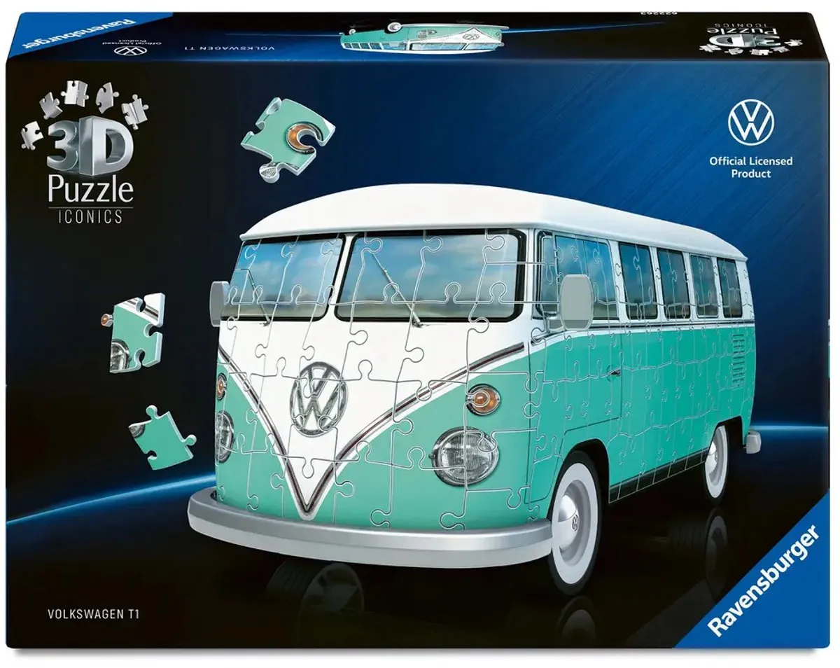 Ravensburger Iconics Volkswagen T1 3D Puzzel - 162 Stuks - Meerkleurig