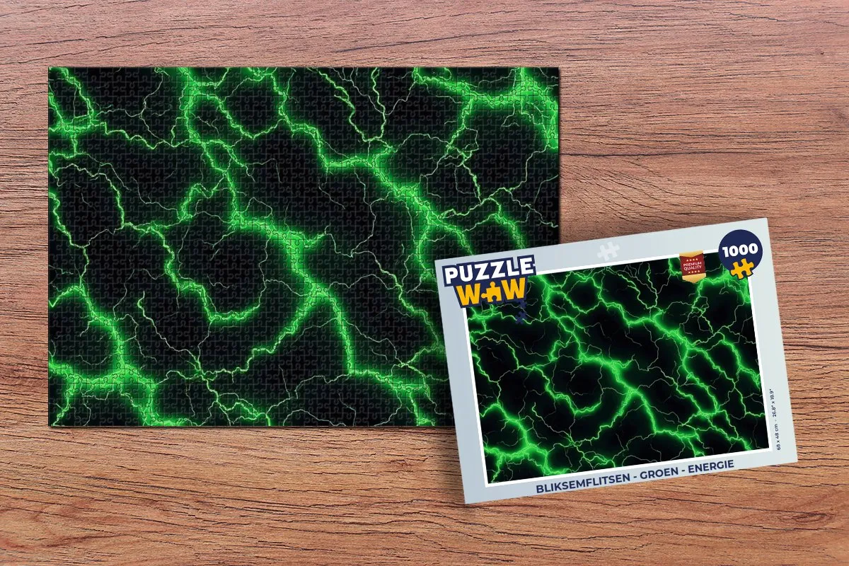 PuzzleWow Bliksemflitsen Legpuzzel 1000 Stuks - Groen
