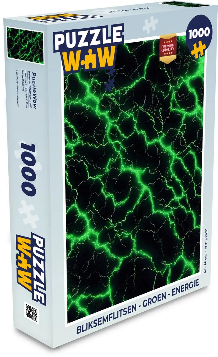 PuzzleWow Bliksemflitsen Legpuzzel 1000 Stuks - Groen