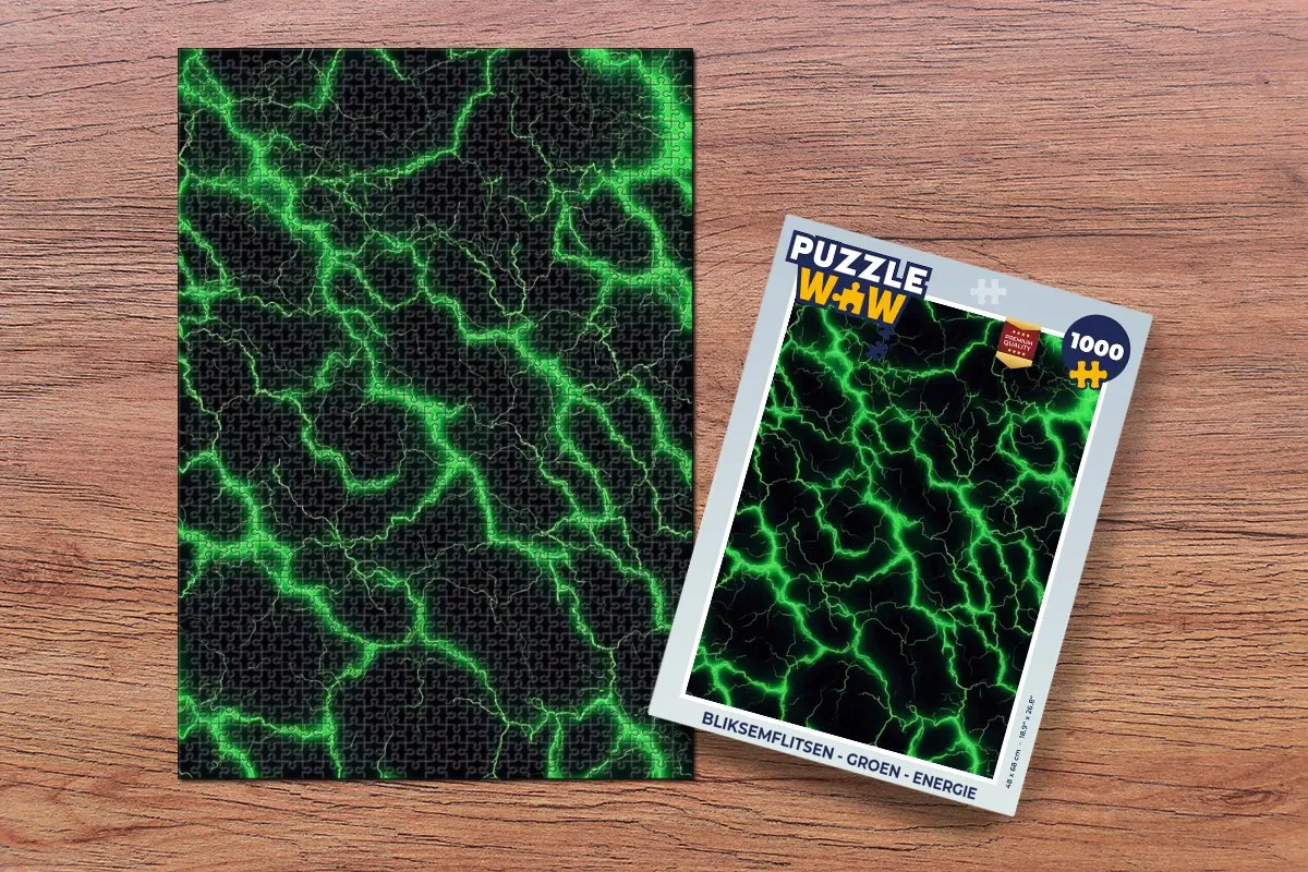 PuzzleWow Bliksemflitsen Legpuzzel 1000 Stuks - Groen