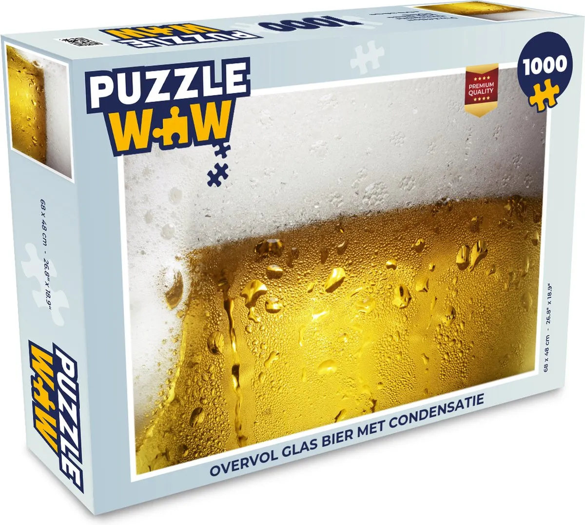 PuzzleWow Legpuzzel 1000 Stuks - Overvol Glas Bier Multicolor