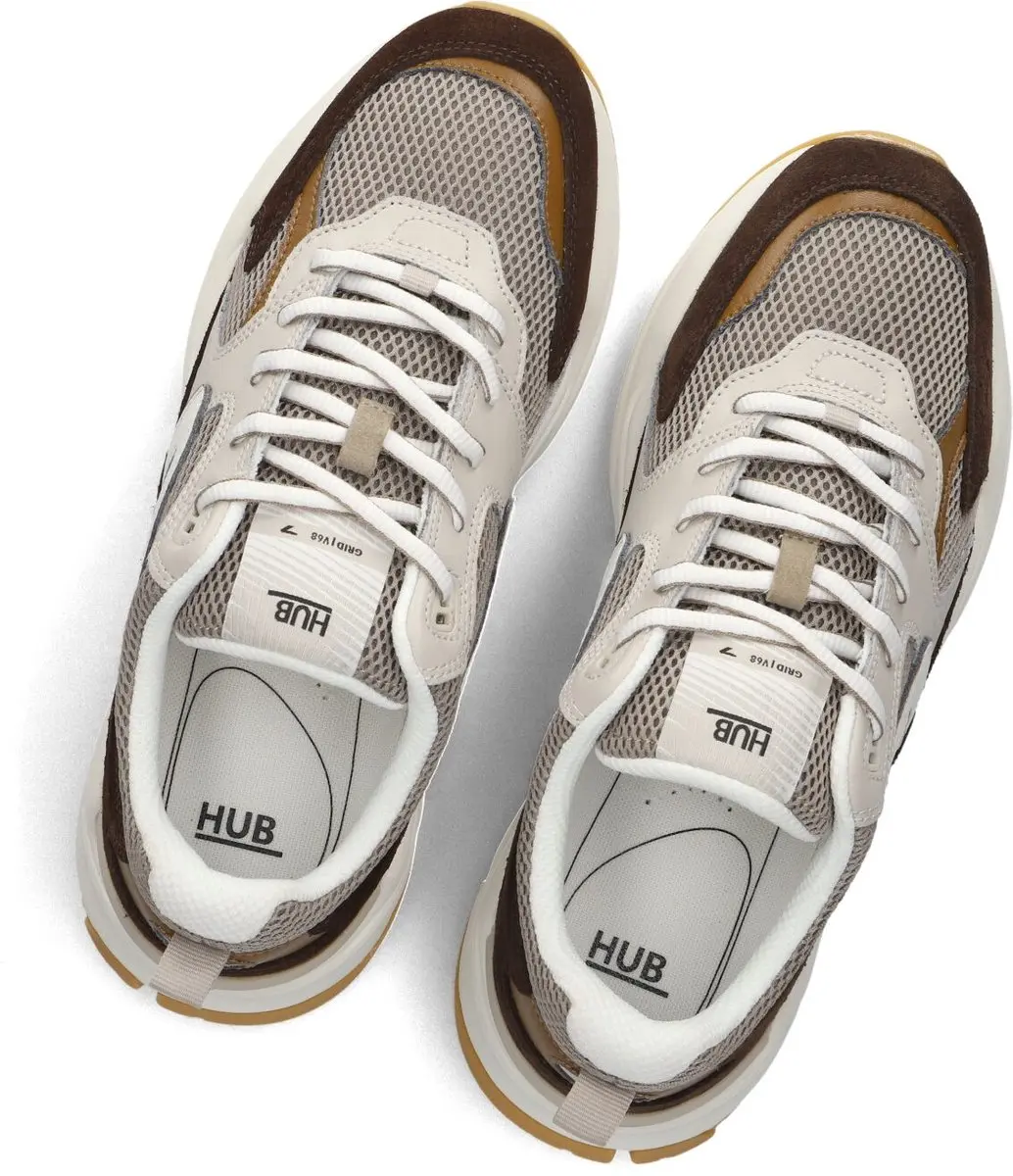 HUB GRID Almond Brown/Off White