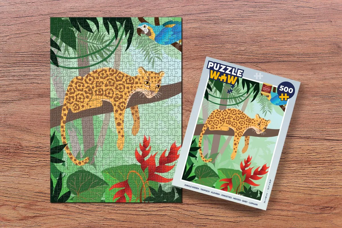 PuzzleWow Jungle Dieren Puzzel 500 Stuks - Multicolor
