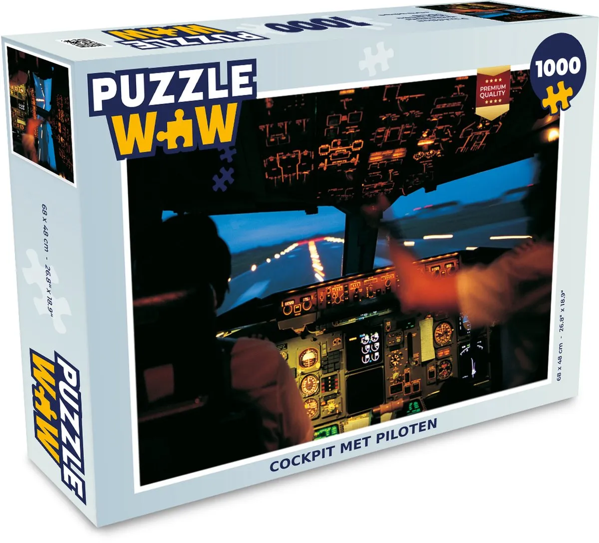 PuzzleWow Cockpit met piloten Legpuzzel 1000 Stuks