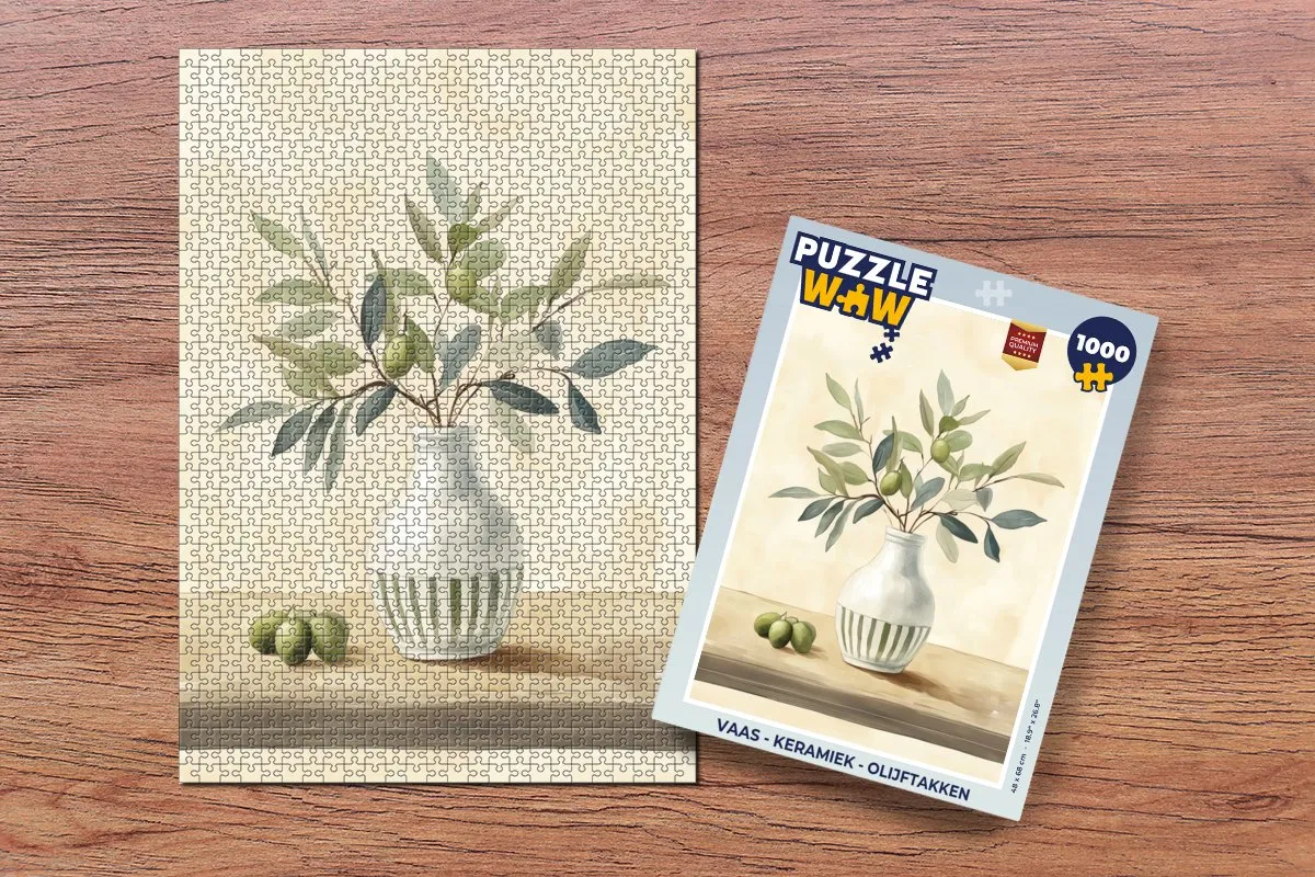 PuzzleWow Vaas Olijftakken Legpuzzel 1000 Stuks
