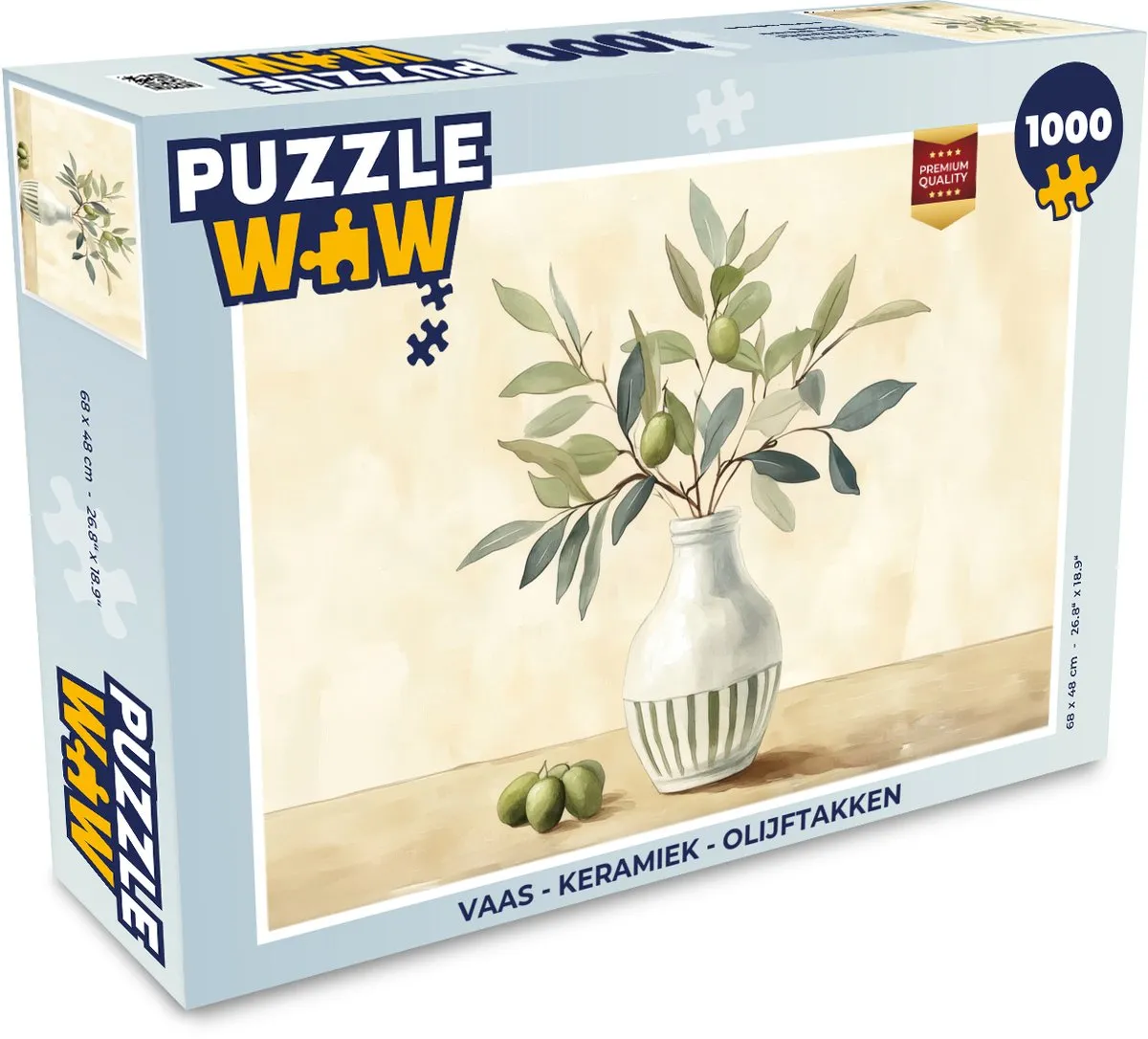 PuzzleWow Vaas Olijftakken Legpuzzel 1000 Stuks