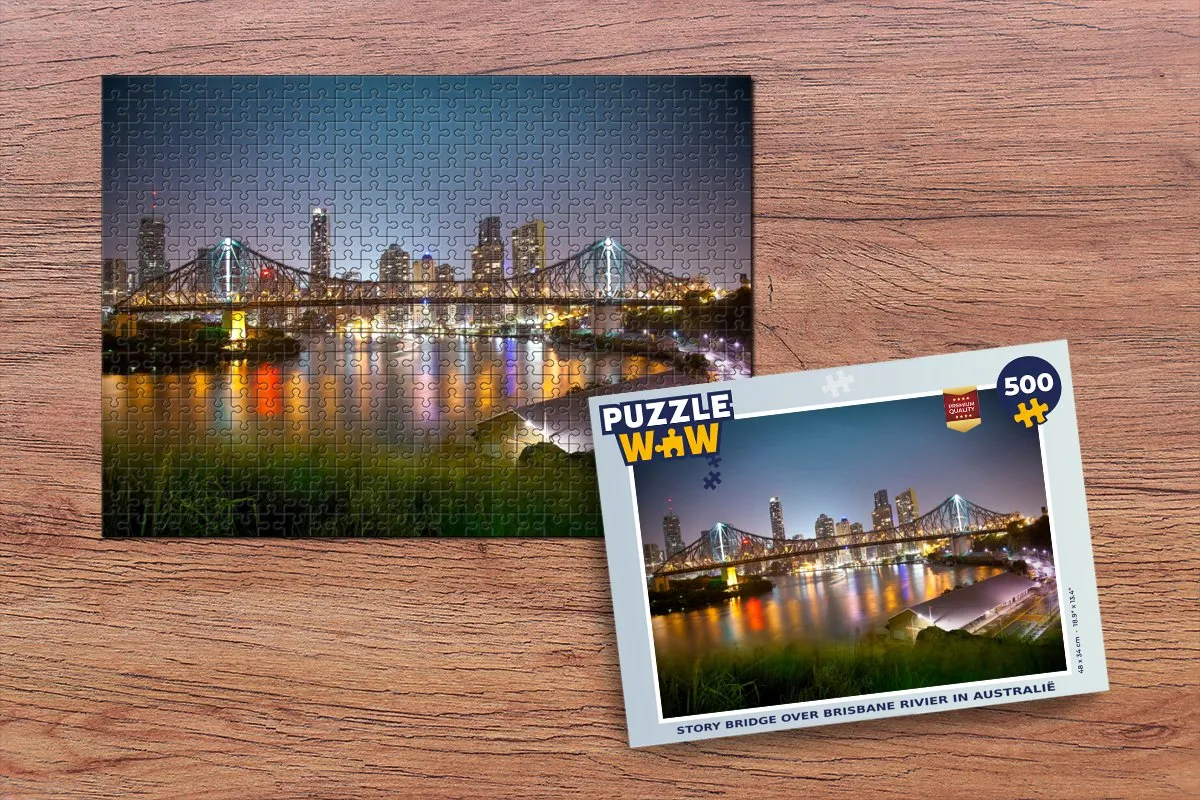 PuzzleWow Legpuzzel Brisbane Rivier 500 Stuks - Multicolor