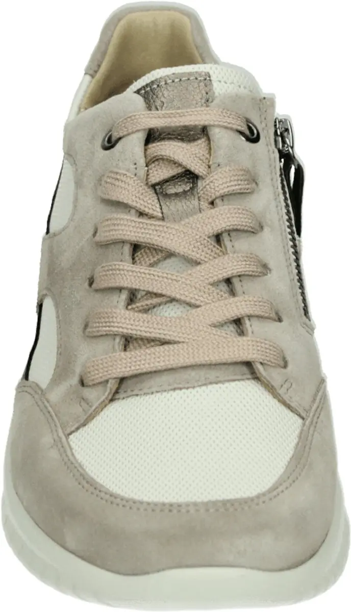 Hartjes 162.2402/31 Dames Lage Sneakers - Wit/Beige - afbeelding 4 van 5