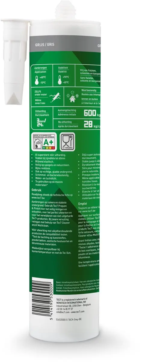 Tec7 X-Tack Montagekit 310ml - Zwart