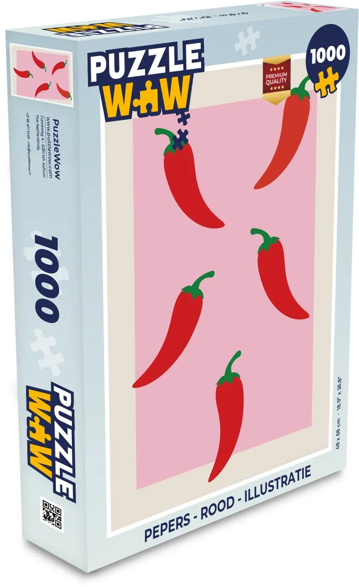 PuzzleWow Chilipepers Legpuzzel 1000 Stuks