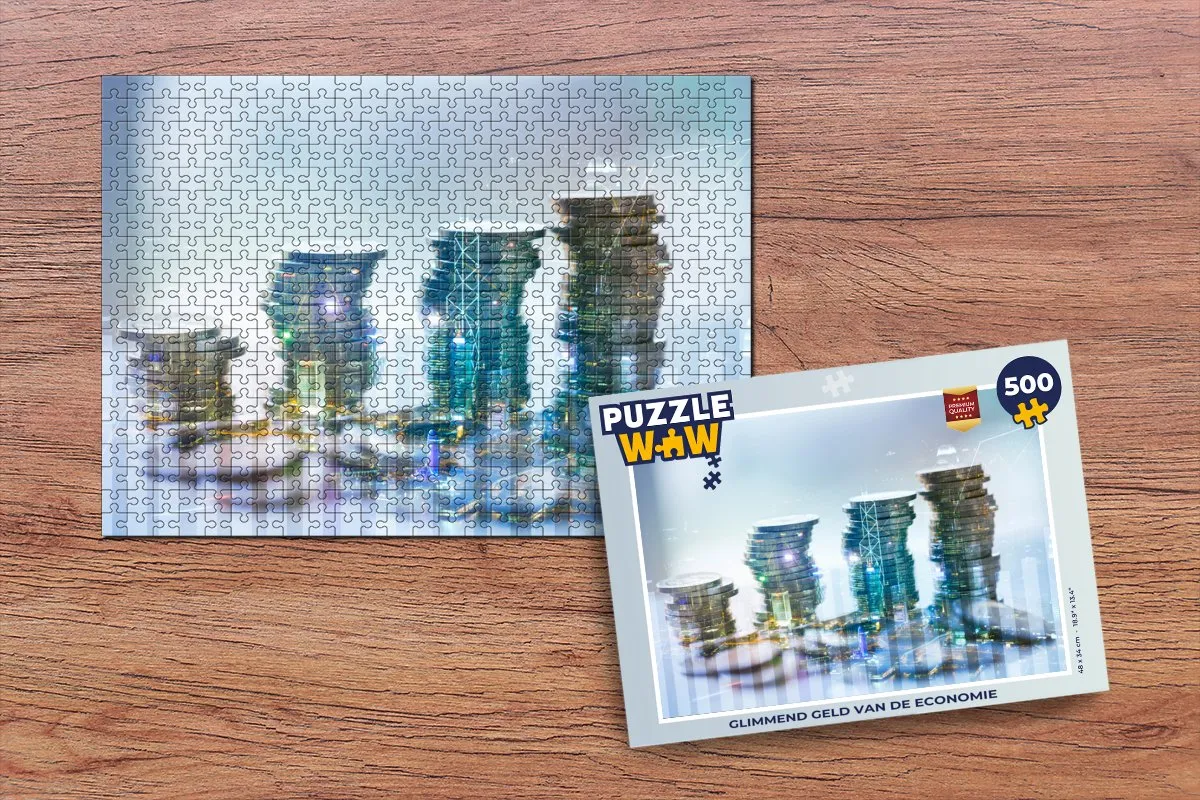 PuzzleWow Glimmend Geld Van De Economie Legpuzzel 500 Stuks - Multicolor