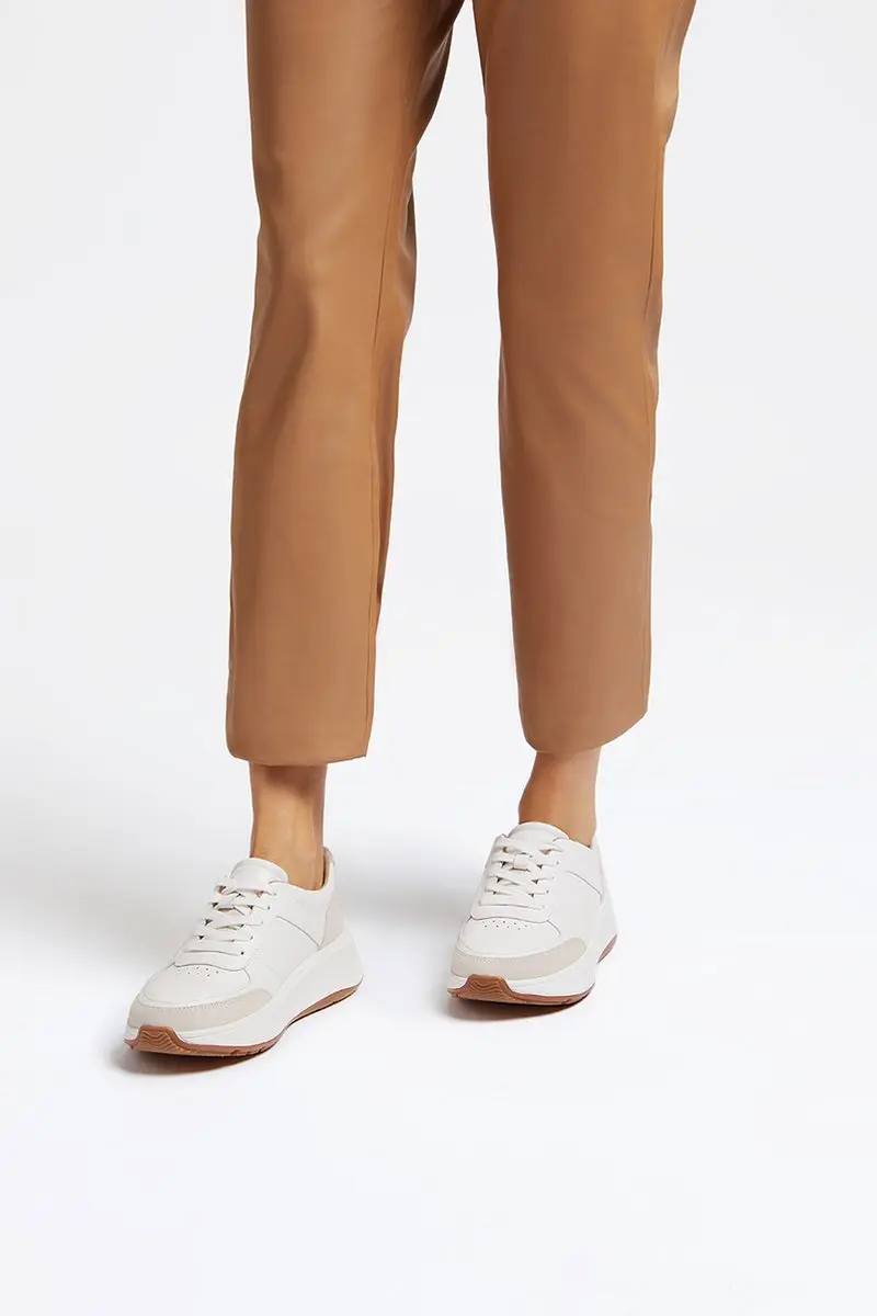 FitFlop F-Mode Suede/Leren Sneakers WIT