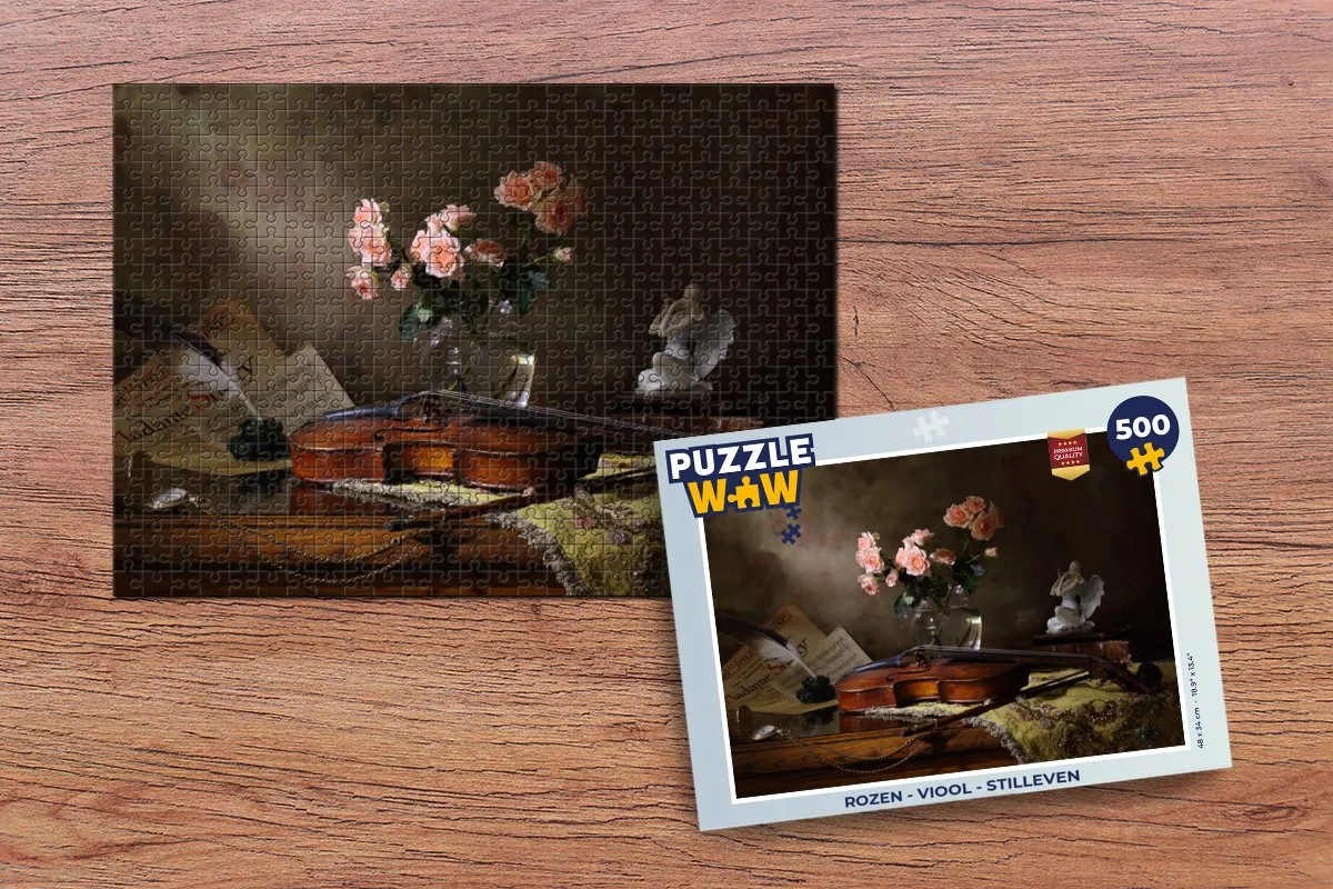 PuzzleWow Viool Rozen Legpuzzel 500 Stuks - Multicolor