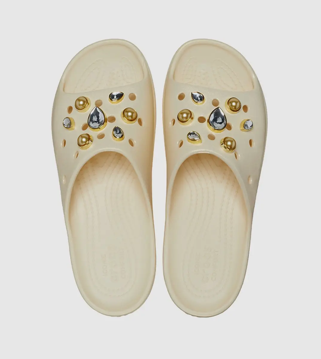 Crocs Platform Crystal Pearl Slippers Vanille Maat 41/42 US W10