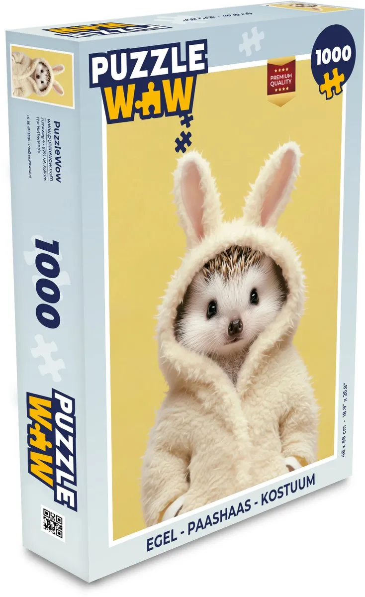 PuzzleWow Puzzel Egel - Paashaas 1000 Stuks - Legpuzzel