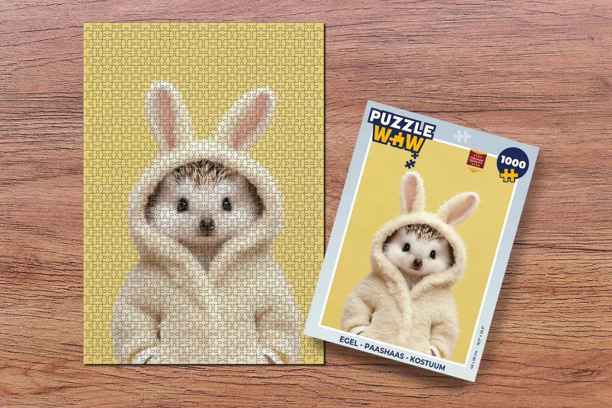 PuzzleWow Puzzel Egel - Paashaas 1000 Stuks - Legpuzzel