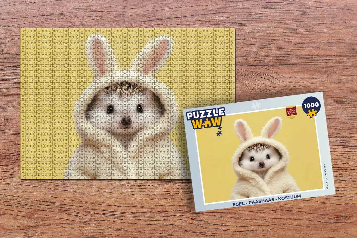PuzzleWow Puzzel Egel - Paashaas 1000 Stuks - Legpuzzel