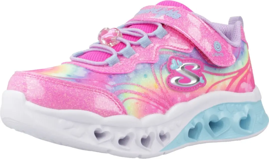 Skechers Flutter Heart Lights Groovy Swirl 303253L-HPLV Sneakers - Roze - afbeelding 3 van 6