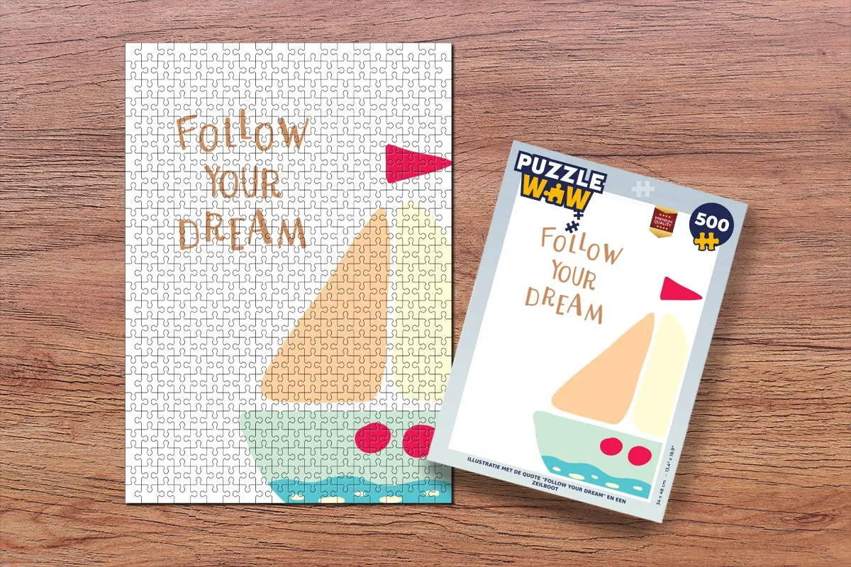 PuzzleWow Legpuzzel Follow your dream 500 Stuks - Multicolor