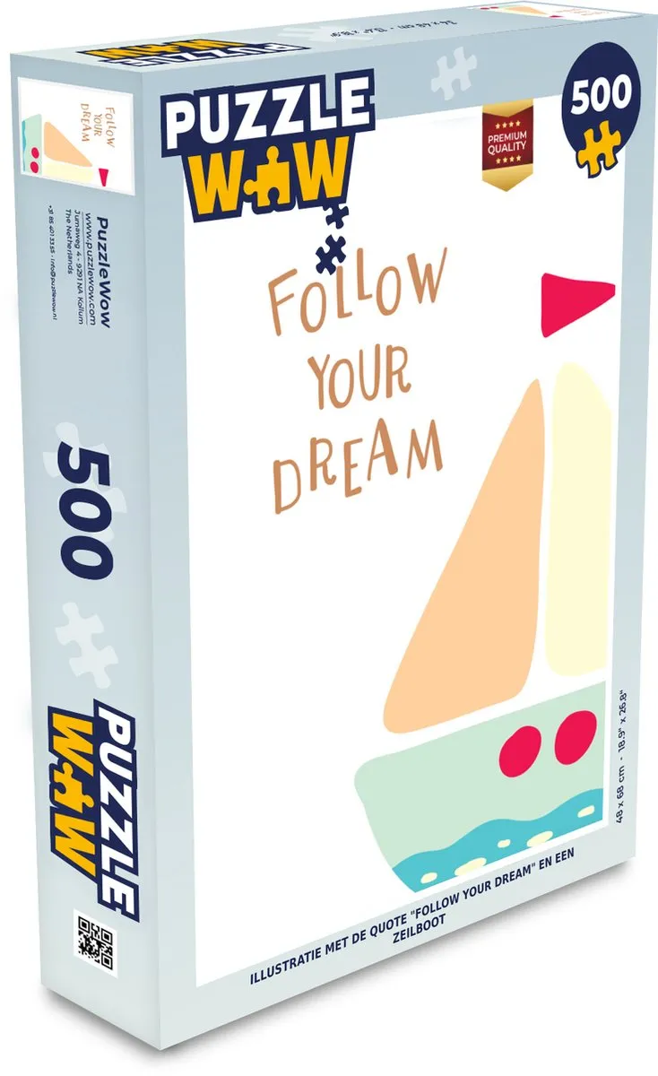 PuzzleWow Legpuzzel Follow your dream 500 Stuks