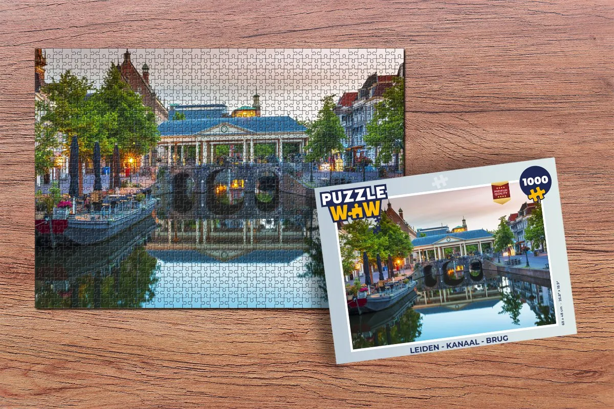 PuzzleWow Leiden Kanaal Brug Legpuzzel 1000 Stuks - Multicolor