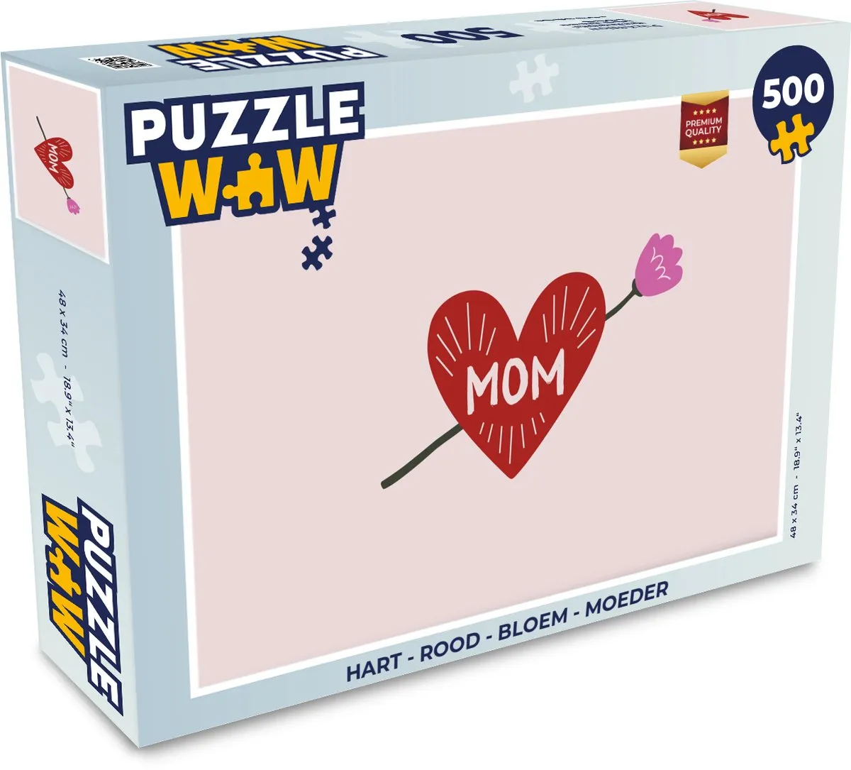 PuzzleWow Hart Bloem Legpuzzel 500 Stuks