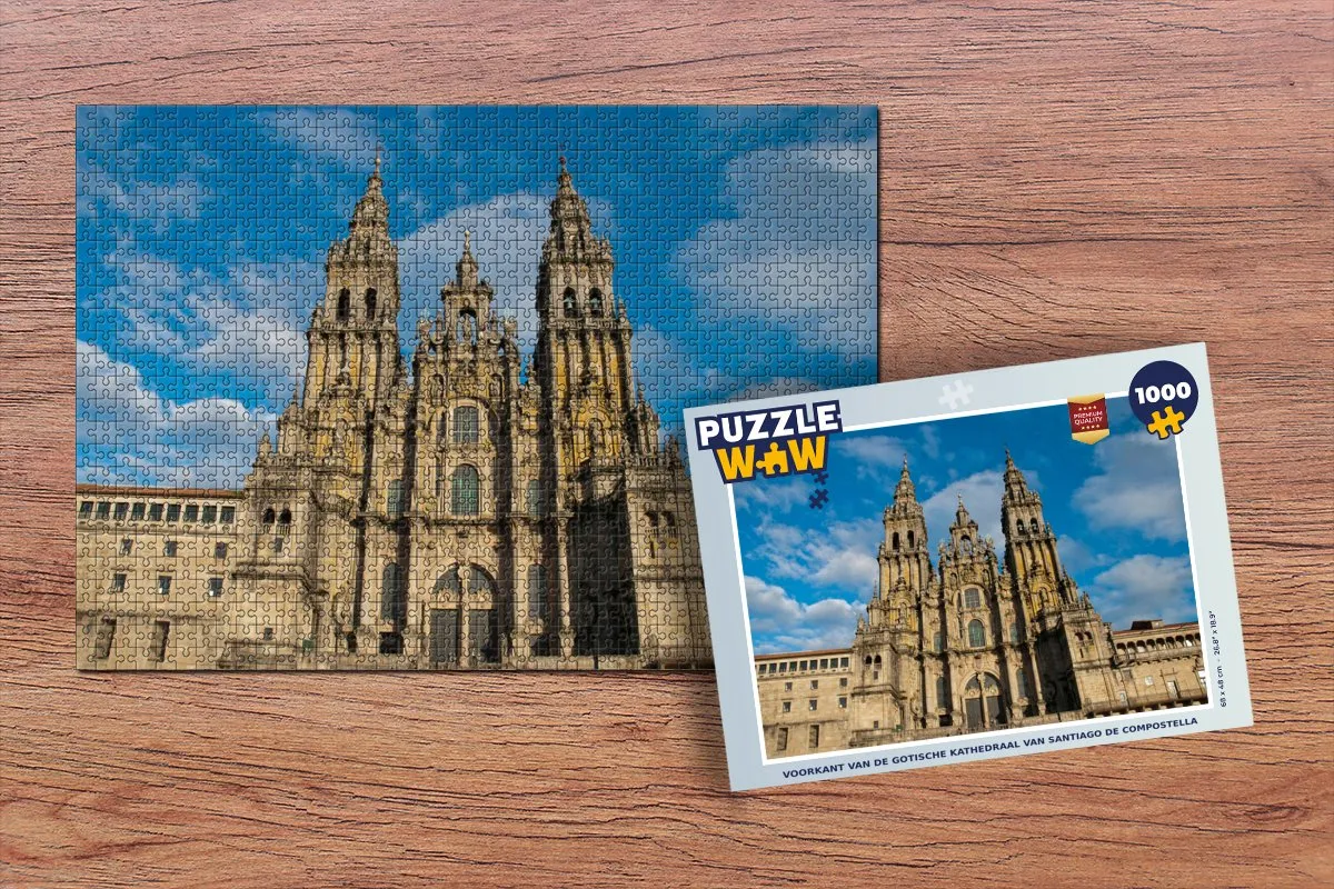 PuzzleWow Legpuzzel Santiago de Compostela 1000 Stuks - Multicolor