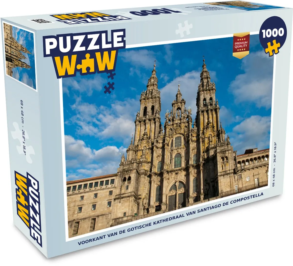 PuzzleWow Legpuzzel Santiago de Compostela 1000 Stuks - Multicolor
