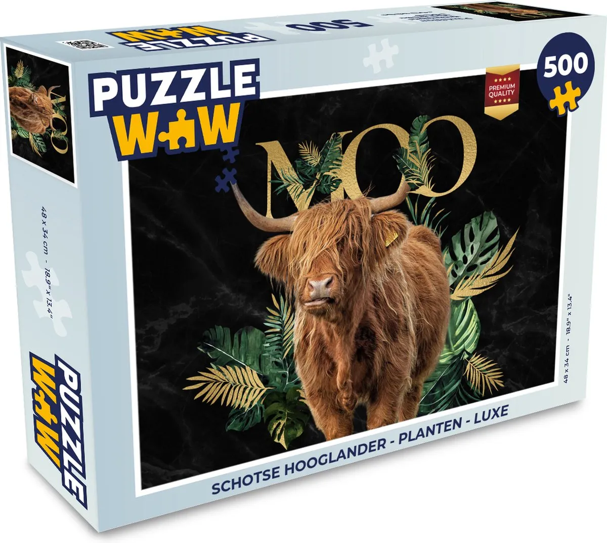 PuzzleWow Schotse Hooglander Legpuzzel 500 Stuks - Multicolor