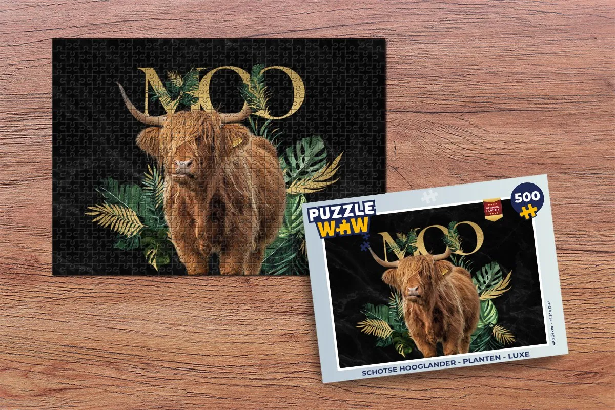 PuzzleWow Schotse Hooglander Legpuzzel 500 Stuks - Multicolor