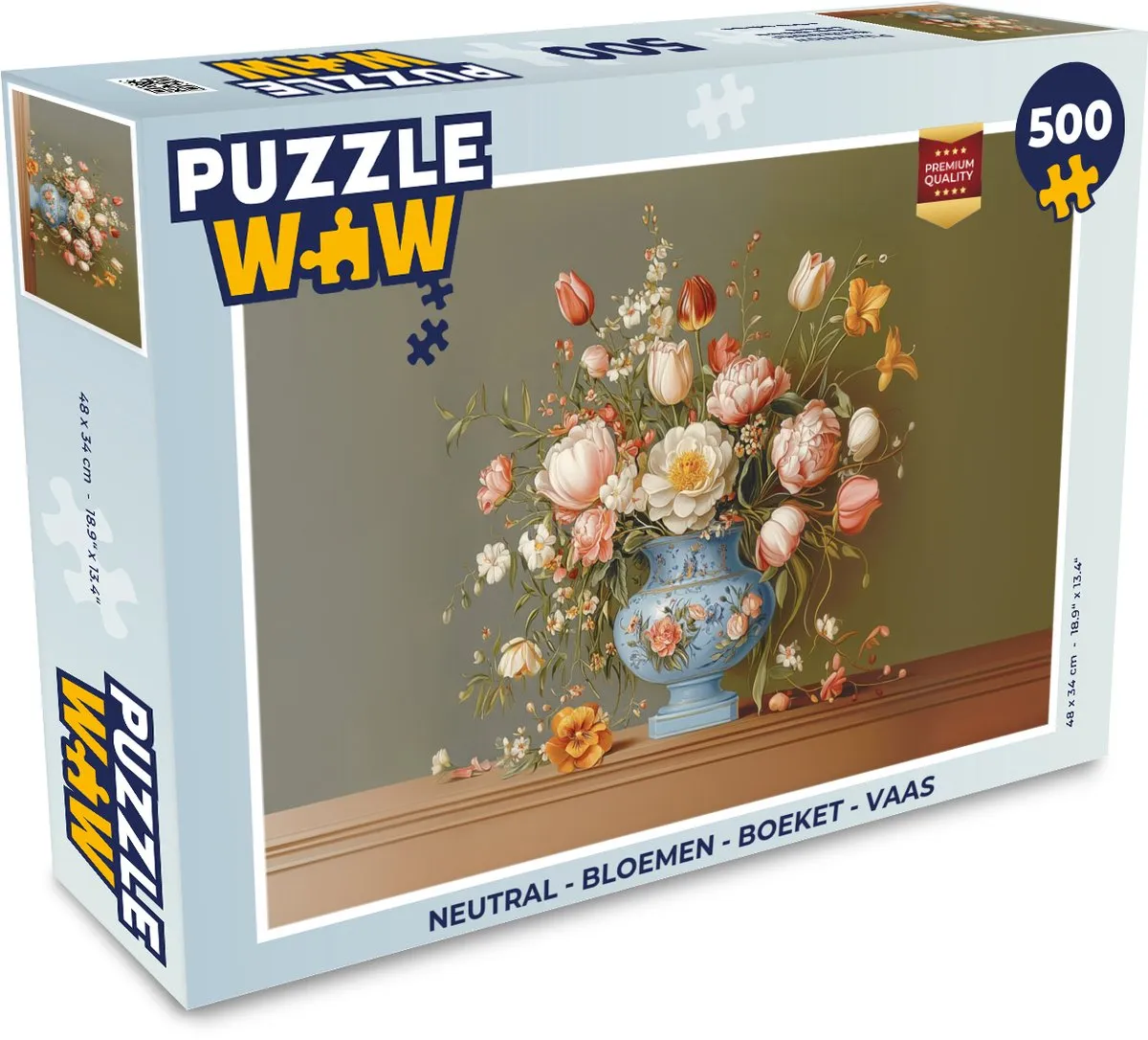 PuzzleWow Bloemen Vaas Legpuzzel 500 Stuks - Vintage