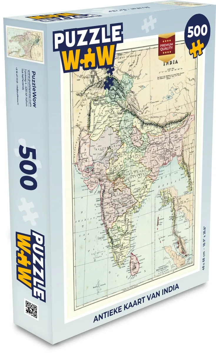 PuzzleWow India Legpuzzel 500 Stuks - Multicolor