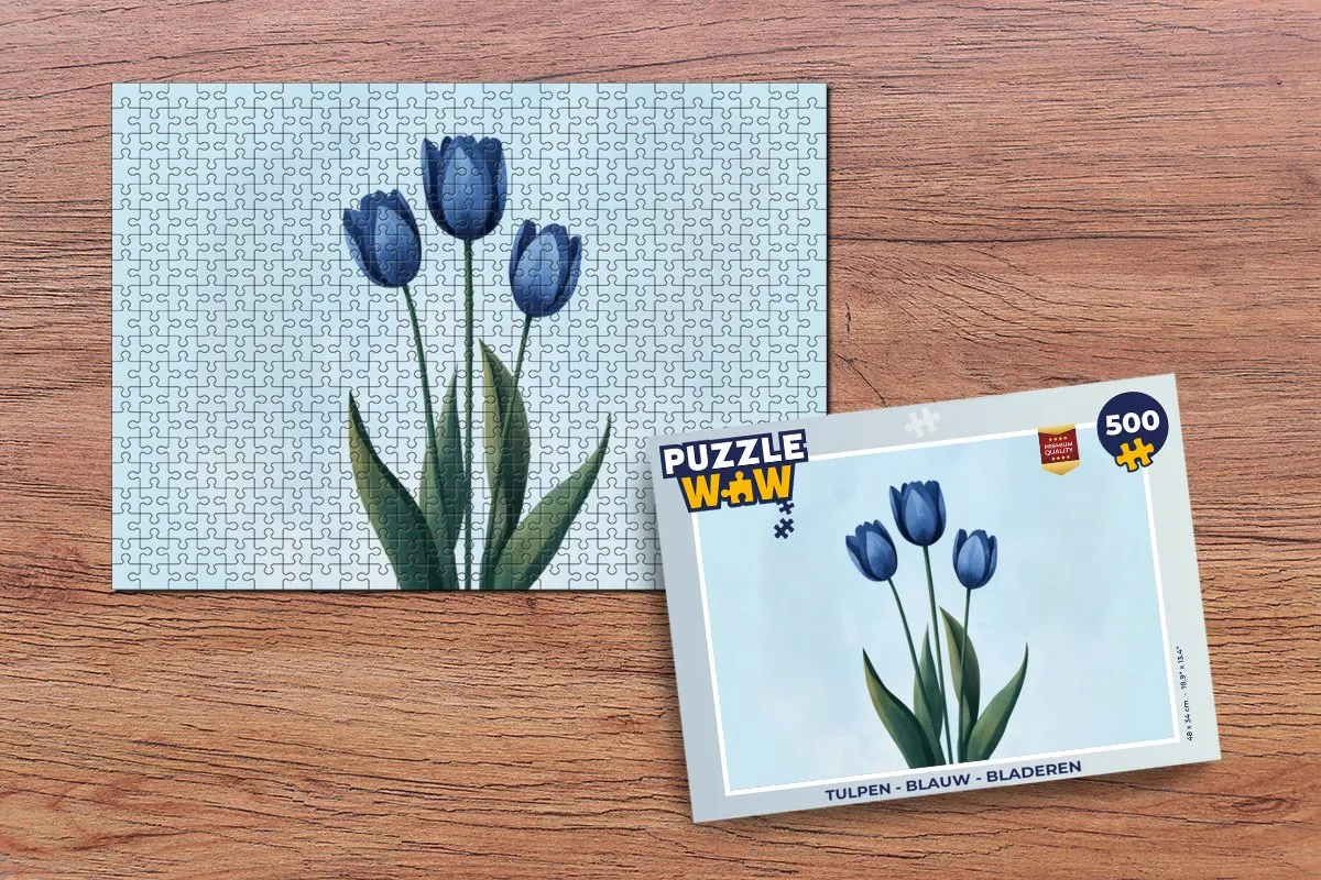 PuzzleWow Legpuzzel Tulpen Blauw 500 Stuks - MPN 8721375319628